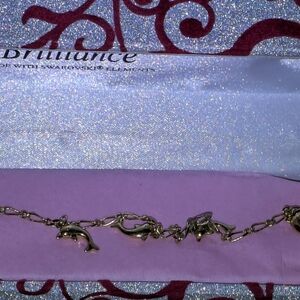 Gold Dolphin Charm Bracelet